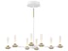 Eurofase Torcia 16-Light6-Light White Brass Glass LED Cylinder Chandelier