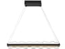 Eurofase Bruco 2-Light Black Glass LED Geometric Linear Island Pendant