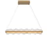 Eurofase Bruco 2-Light Gold Glass LED Geometric Linear Island Pendant