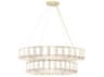 Eurofase Belmont 28-Light Brass Geometric Tiered Chandelier