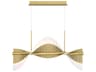 Eurofase Voltik 120-Light Gold Geometric Linear Island Pendant