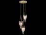 Fine Art Handcrafted Lighting Mirage 3-Light Soft Gold Leaf Traditional Pendant