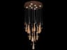 Fine Art Handcrafted Lighting Rain 8-Light Ombre Copper Gold Pendant