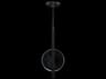 Fine Art Handcrafted Lighting Selene 2-Light Black Iron Glass LED Round Mini Pendant