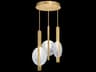 Fine Art Handcrafted Lighting Selene 6-Light Gold Leaf Glass LED Round Pendant