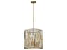 Fredrick Ramond Gemma 3-Light Silver Leaf Crystal Cylinder Pendant