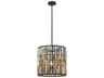 Fredrick Ramond Gemma 3-Light Vintage Bronze Crystal Cylinder Pendant