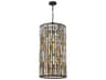 Fredrick Ramond Gemma 6-Light Vintage Bronze Crystal Cylinder Pendant
