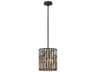 Fredrick Ramond Gemma 1-Light Vintage Bronze Crystal Cylinder Mini Pendant