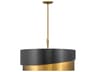 Fredrick Ramond Gigi 8-Light Heritage Brass Satin Black Drum Pendant