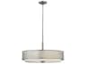 Fredrick Ramond Jules 3-Light Brushed Nickel Glass Drum Pendant