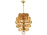Fredrick Ramond Perriand 40-Light Unlacquered Brass Geometric Tiered Chandelier