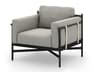 Four Hands Outdoor Solano Bronze / Ivory Strap Aluminum Resin Lounge Chair with Faye Ash Cushion