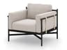 Four Hands Outdoor Solano Bronze / Ivory Strap Aluminum Resin Lounge Chair with Faye Sand Cushion
