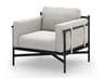 Four Hands Outdoor Solano Bronze / Ivory Strap Aluminum Resin Lounge Chair with Stone Grey Cushion