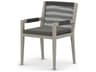 Four Hands Outdoor Solano Weathered Grey / Dark Grey Rope Resin Teak Dining Chair with Charcoal Cushion