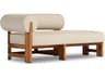 Four Hands Outdoor Solano Natural Teak Left Facing Chaise Lounge with Faye Sand Cushion