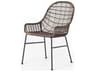 Four Hands Outdoor Grass Roots Natural Black / Distressed Grey Wrought Iron Wicker Dining Chair