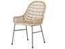 Four Hands Outdoor Grass Roots Vintage White / Grey Bronze Wrought Iron Wicker Dining Chair