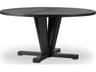 Four Hands Harmon Cobain Round Wood Flint Black Dining Table