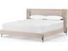 Four Hands Kensington Dobson Gunmetal Perin Oatmeal Beige Upholstered King Platform Bed