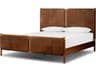 Four Hands Bolton Salado Brown Ash Wood Leather King Panel Bed