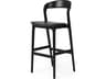 Four Hands Allston Amare Sonoma Black Leather Ash Wood Bar Stool