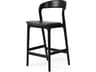 Four Hands Allston Amare Sonoma Black Leather Ash Wood Counter Stool