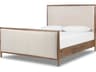Four Hands Bolton Glenview Essence Natural Weathered Oak Beige Wood Upholstered Queen Panel Bed