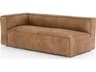Four Hands Carnegie Nolita LAF Natural Washed Sand Weathered Ash Brown Leather Sofa