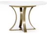 Four Hands Rockwell Gage Round Cast Brass Polished White Marble Dining Table