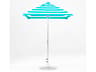 Frankford Monterey Fiberglass Market 6.5 Foot Square Crank Outdoor Patio Umbrella - Special Order Striped Fabric
