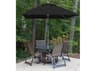 Frankford Quick Ship Monterey Fiberglass Market 7.5 Foot Square Pulley Lift Patio Umbrella