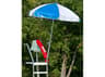 Frankford Quick Ship Lifeguard Aluminum Silver Anodized 6.5 Foot Hexagon Manual Lift Patio Umbrella - Steel Ribs