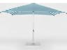 Frankford Nova Giant Center Aluminum Matte Silver 13 Foot Square Telescoping Crank Outdoor Umbrella - Striped Fabric