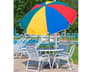 Frankford Quick Ship Laurel Steel Silver Anodized 7.5 Foot Octagon Auto Tilt Outdoor Patio Umbrella