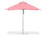 Frankford G-Series Monterey Market Aluminum Silver Anodized 10 Foot Square Double Pulley Lift Patio Umbrella - Special Order Striped Fabric