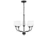 Generation Lighting Windom 5-Light Midnight Black Glass Chandelier