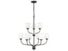 Generation Lighting Windom 9-Light Bronze Glass Tiered Chandelier