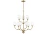 Generation Lighting Windom 9-Light Satin Brass Glass Tiered Chandelier