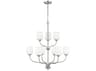 Generation Lighting Windom 9-Light Brushed Nickel Glass Tiered Chandelier