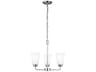 Generation Lighting Kerrville 3-Light Chrome Glass Bell Chandelier