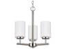 Generation Lighting Oslo 3-Light Brushed Nickel Glass Cylinder Chandelier