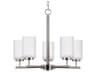 Generation Lighting Oslo 5-Light Brushed Nickel Glass Cylinder Chandelier