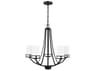 Generation Lighting Robie 5-Light Midnight Black Glass Cylinder Chandelier
