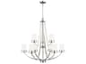 Generation Lighting Robie 9-Light Brushed Nickel Glass Cylinder Tiered Chandelier