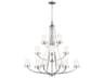 Generation Lighting Robie 12-Light Brushed Nickel Glass Cylinder Tiered Chandelier