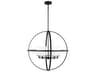 Generation Lighting Alturas 5-Light Midnight Black Glass Globe Chandelier