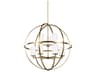 Generation Lighting Alturas 9-Light Satin Brass Glass Globe Chandelier