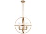 Generation Lighting Alturas 3-Light Satin Brass Glass Globe Chandelier